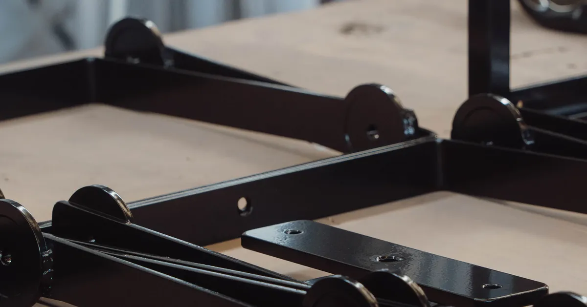 Powder coated metal parts in various colours and finishes